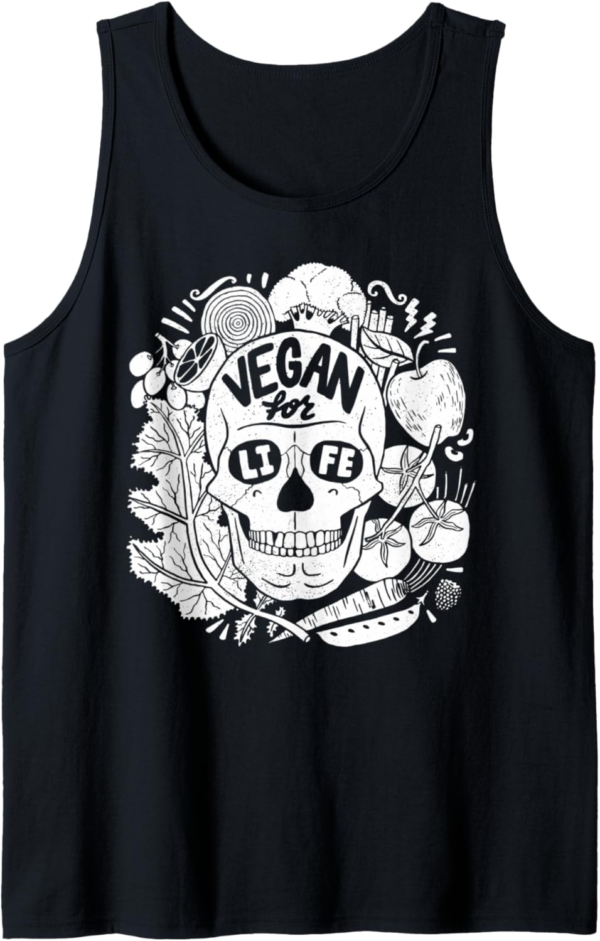 Vegan for Life Skull - Vegan Clothing by The Dharma Store Ta... - Image 2